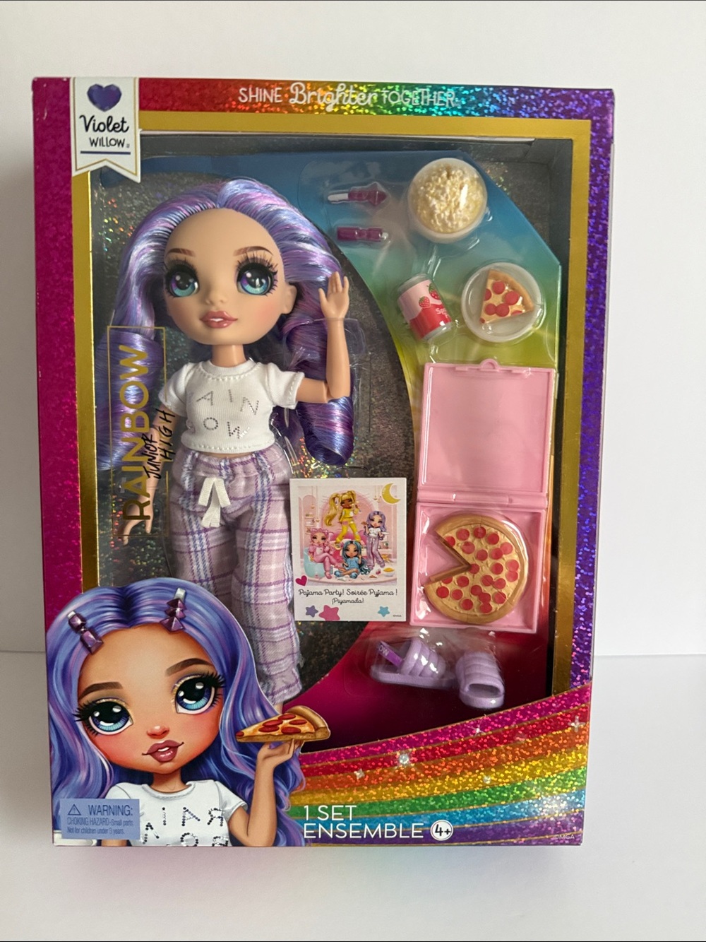 Rainbow Violet Willow Doll with Purple Hair and Pink Accessories